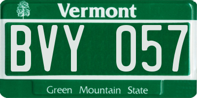 VT license plate BVY057