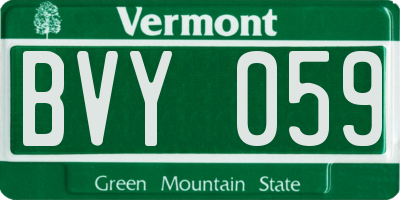 VT license plate BVY059