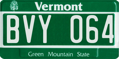 VT license plate BVY064