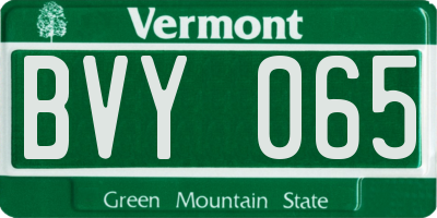 VT license plate BVY065