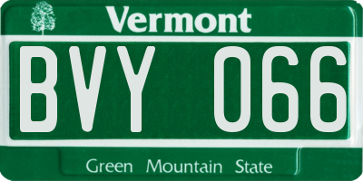 VT license plate BVY066
