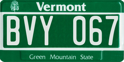 VT license plate BVY067