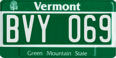 VT license plate BVY069