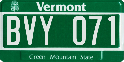VT license plate BVY071