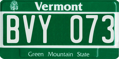 VT license plate BVY073
