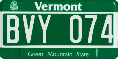 VT license plate BVY074