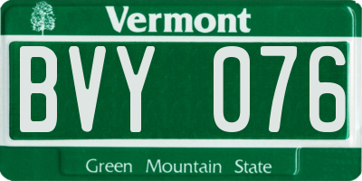 VT license plate BVY076
