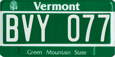 VT license plate BVY077