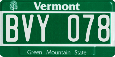 VT license plate BVY078