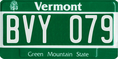 VT license plate BVY079