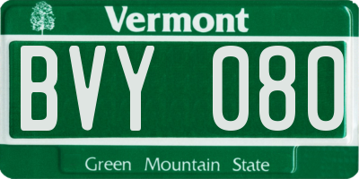 VT license plate BVY080