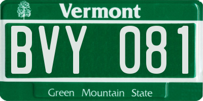 VT license plate BVY081