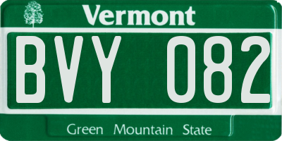 VT license plate BVY082