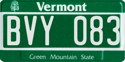 VT license plate BVY083