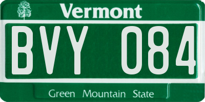 VT license plate BVY084