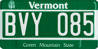 VT license plate BVY085