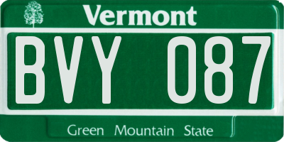 VT license plate BVY087