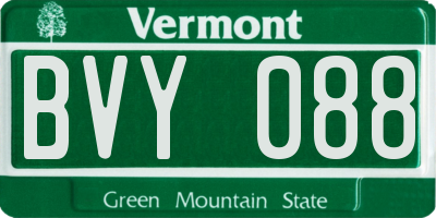 VT license plate BVY088