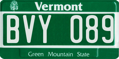 VT license plate BVY089