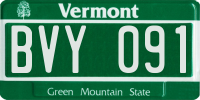 VT license plate BVY091