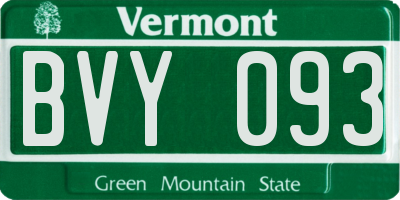 VT license plate BVY093