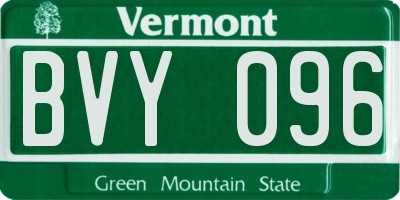 VT license plate BVY096