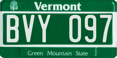 VT license plate BVY097