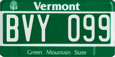 VT license plate BVY099