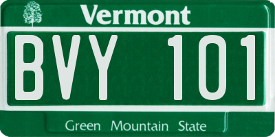 VT license plate BVY101