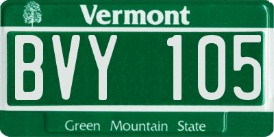 VT license plate BVY105