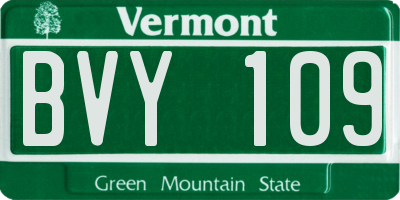 VT license plate BVY109
