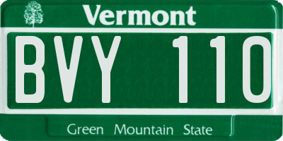 VT license plate BVY110