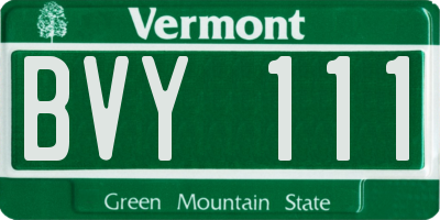 VT license plate BVY111