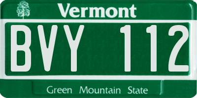 VT license plate BVY112