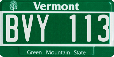 VT license plate BVY113
