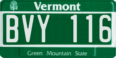 VT license plate BVY116