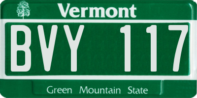 VT license plate BVY117