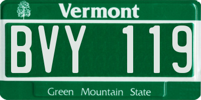 VT license plate BVY119