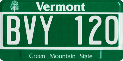 VT license plate BVY120