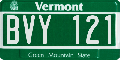 VT license plate BVY121