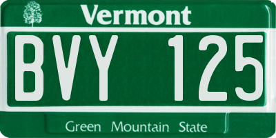 VT license plate BVY125