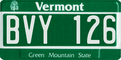 VT license plate BVY126