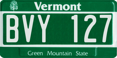 VT license plate BVY127