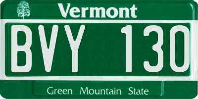 VT license plate BVY130