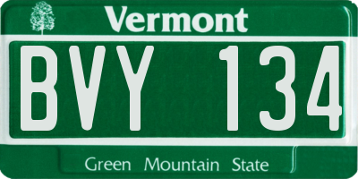 VT license plate BVY134