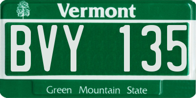 VT license plate BVY135