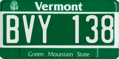 VT license plate BVY138