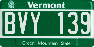 VT license plate BVY139
