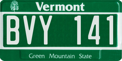 VT license plate BVY141