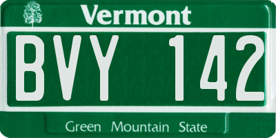 VT license plate BVY142